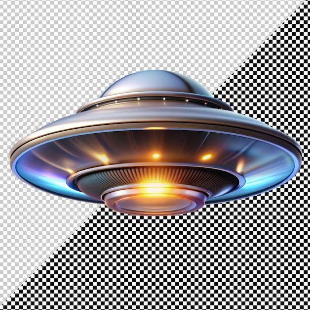 PSD ufo flying on transparent background