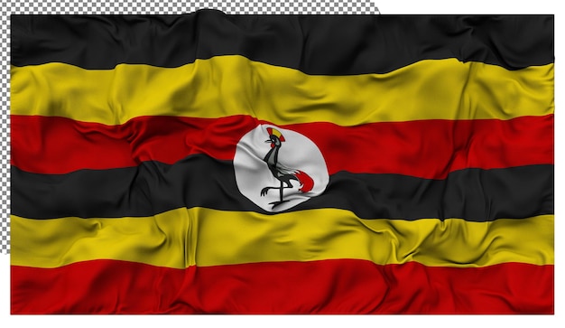 Uganda Flag Waving Cloth Bump Texture Background 3D Rendering