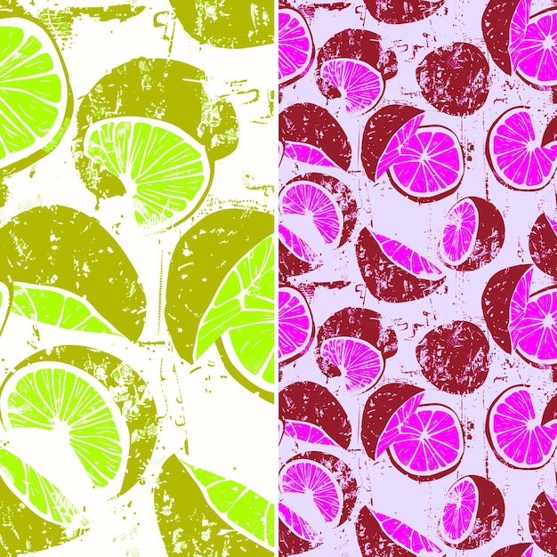 Ugli Fruit With Rough Texture and Abstract Design With Chaot Tropical Fruit Pattern Vector Design