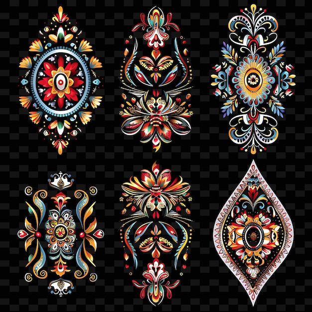 PSD ukrainian pysanka borderlines design with intricate and colo png unique stylized motifs designs