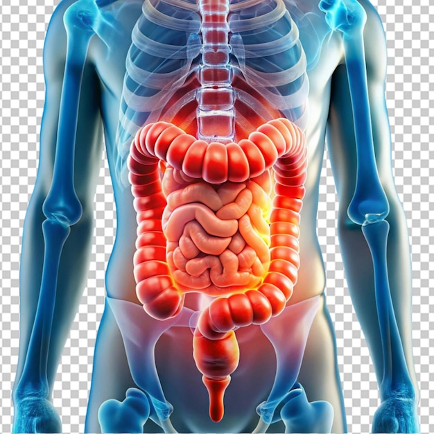 PSD ulcerative colitis concept an image depicts ulcerative colitis affecting on transparent background