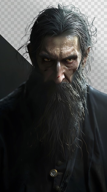 PSD ultra realistic portrait of mysterious historical figure