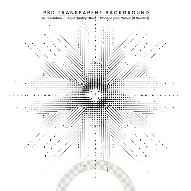 PSD ultra thin line fluid geometry on transparent background