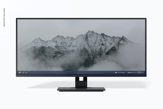 Ultrawide Computer Monitor Mockup, Front View