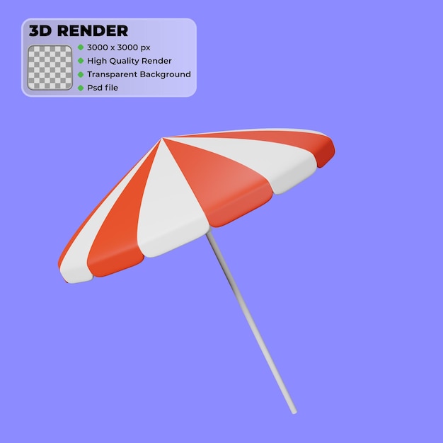 Umbrella outdoor summer party 3d render icon