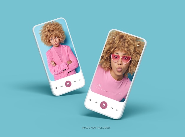 Unbranded Smartphone Template with Customizable Design for UIUX Product Showcase 3D Render