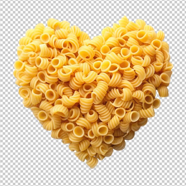 PSD uncooked heart shaped pasta