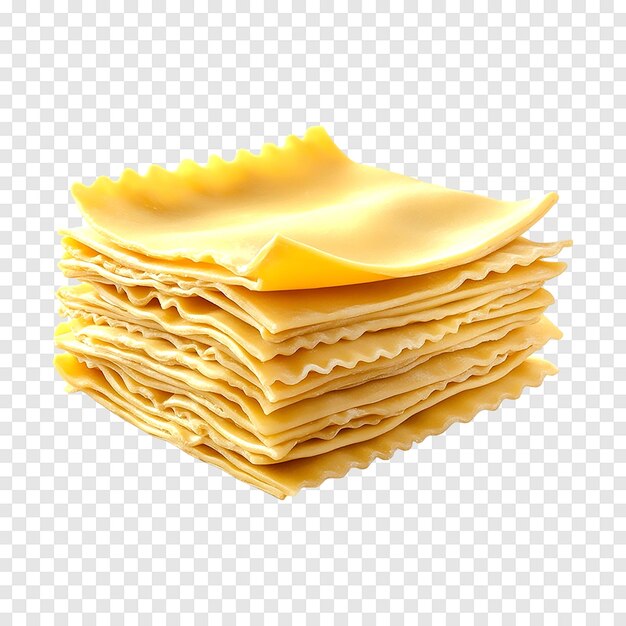 PSD uncooked lasagna pasta sheets isolated on a transparent background