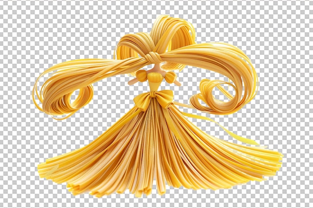 PSD uncooked spaghetti or yellow pasta isolated over transparent background