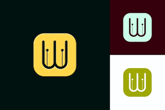 PSD underline icon with a capital letter u outline and a small l abstract minimalist icon designs