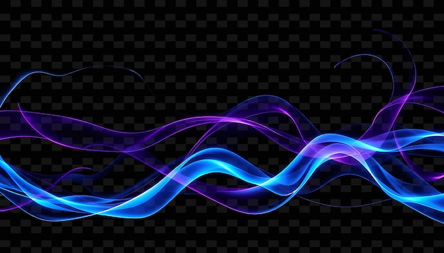 Undulating Hadron Waves Graceful Flowing Ribbons of Electric Blue Y2K Neon Inspired Light Texturea