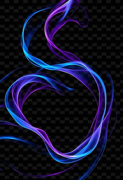 Undulating Meson Waves Graceful Flowing Ribbons of Electric Blue a Y2K Neon Inspired Light Texturen