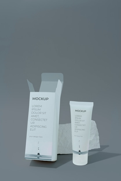 Unfolded cosmetic box mockup