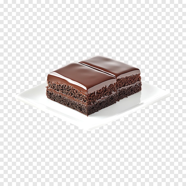 Unfrosted chocolate cakes isolated on a transparent background