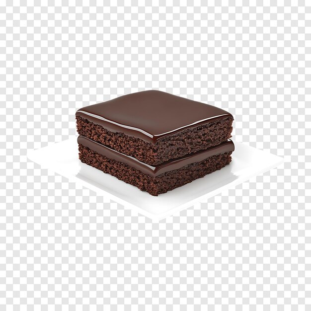 Unfrosted chocolate cakes isolated on a transparent background