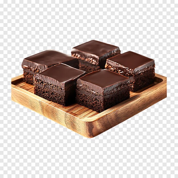 PSD unfrosted chocolate cakes isolated on a transparent background