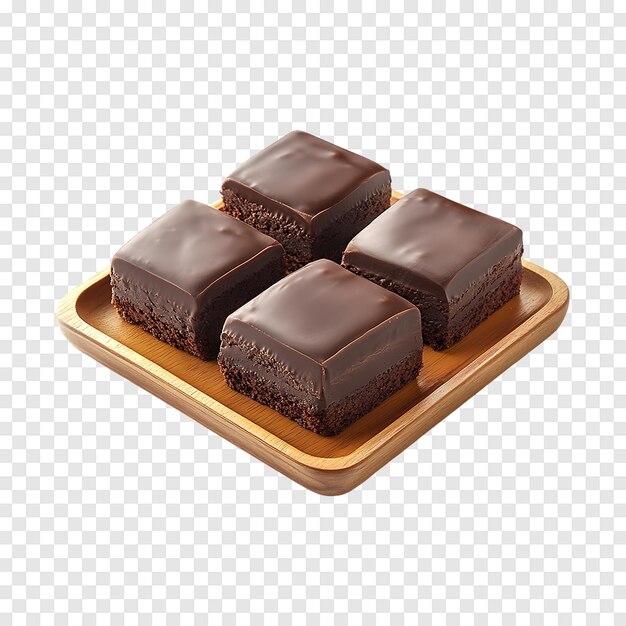 Unfrosted chocolate cakes isolated on a transparent background