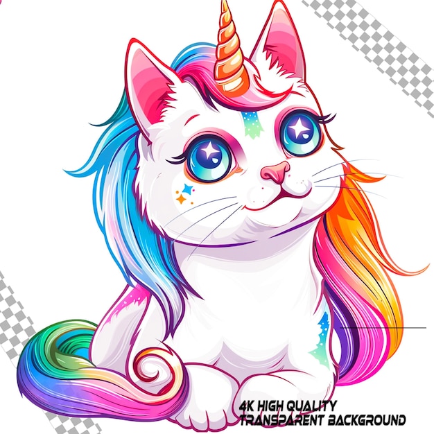 PSD unicorn costume for cat single clipart white background on transparent background