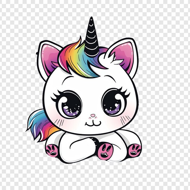 PSD a unicorn with rainbow hair and rainbow hair on its head