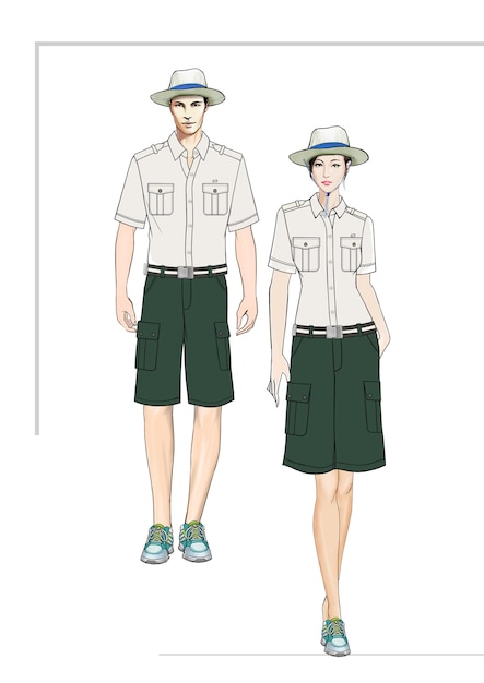 uniform workwear character design illustrat apparel sketch fashion outdoor sport cloth