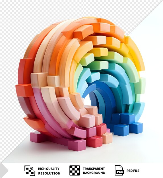 unique 3d model of the victoria falls rainbow sculpture featuring a pink block and a blue block