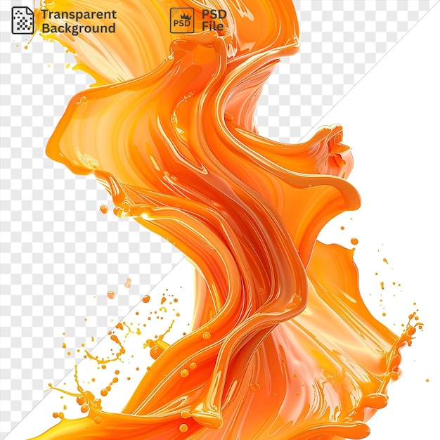 unique abstract molten streaks vector symbol lava orange color on a isolated background