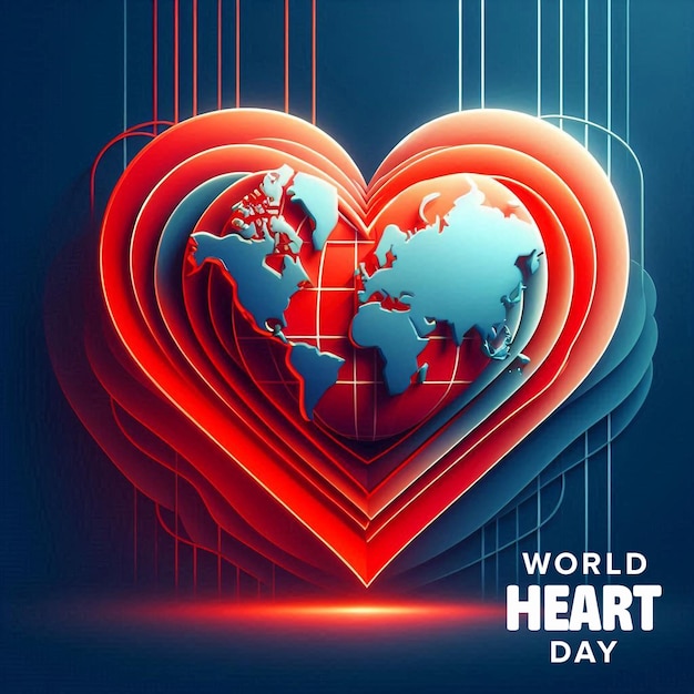 Unique Banner Design Template for World Heart Day