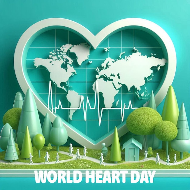 PSD unique banner design template for world heart day