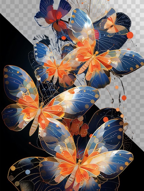 PSD unique butterfly t shirt design for mid journey