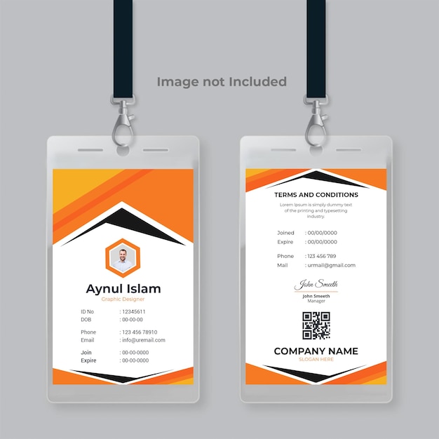 Unique and creative id card template design for company employee officer