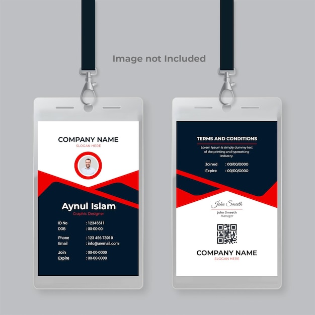 PSD unique and creative id card template design for company employee officer