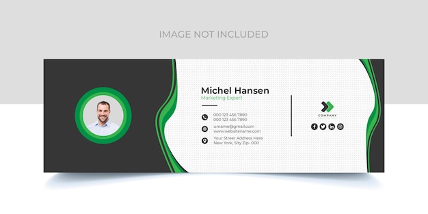 Unique email signature template design with creative shape