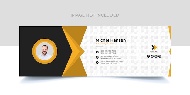 Unique email signature template design with creative shape