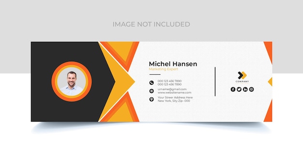 Unique email signature template design with creative shape