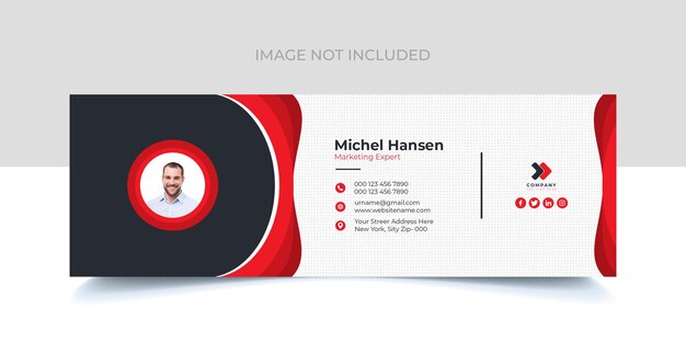 Unique email signature template design with creative shape