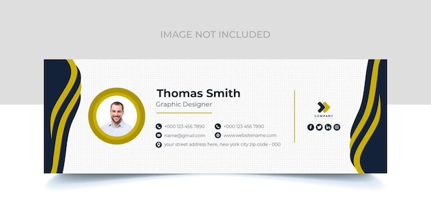 Unique email signature template design with creative shape