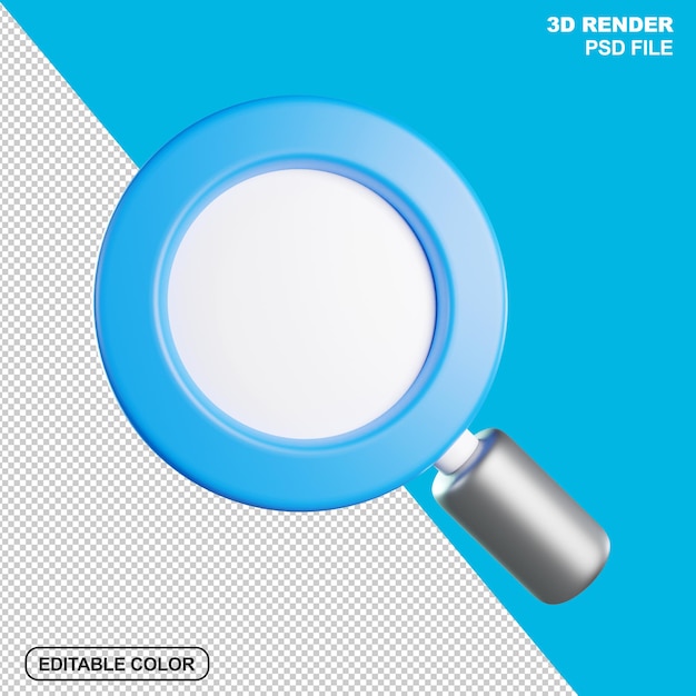 A unique magnifying glass with 3D rendering