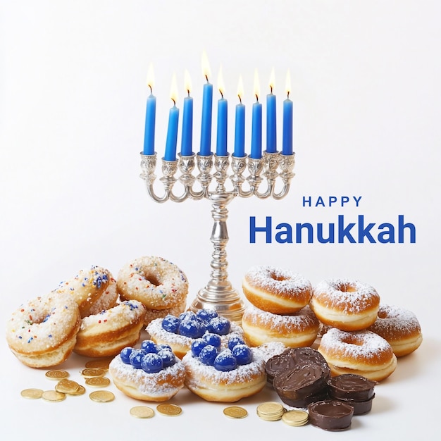 Unique Poster Banner Design for Happy Hanukkah