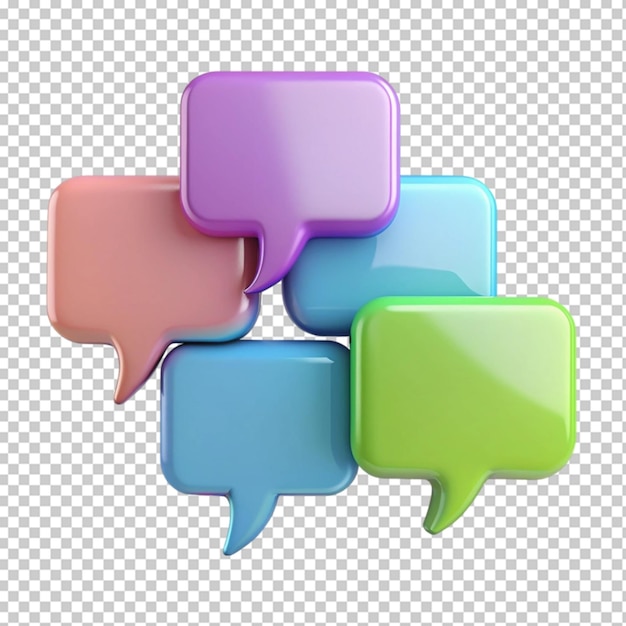 PSD unique realistic colorful speech bubble chat collection