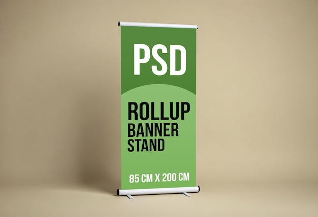 Unique Rollup Banner Stand Mockup for Advertising Campaigns