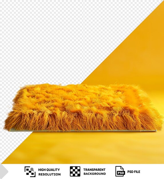 PSD unique rug fringed on a yellow background