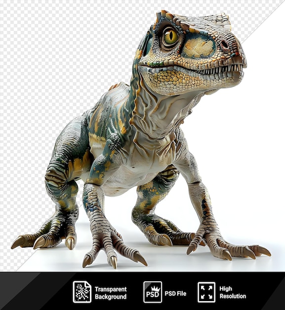 unique therizinosaur dinosaur model in a isolated background