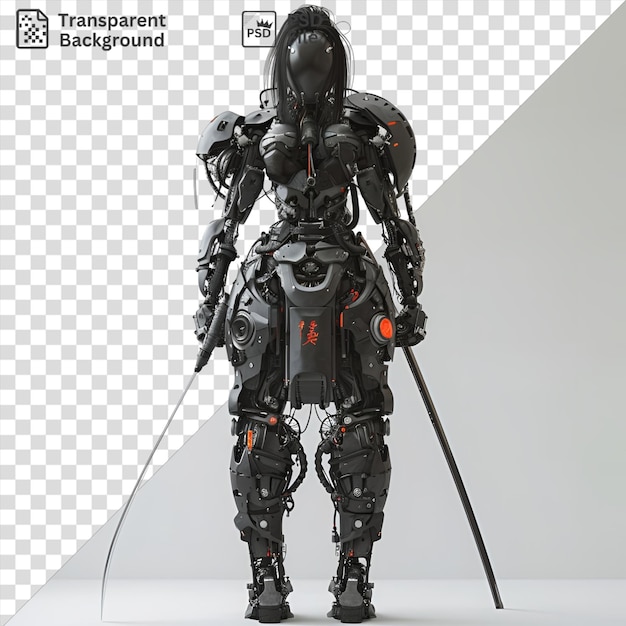 unique urban millitary cybernetic machine robot oni monster face model half length body machine front shot