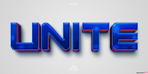 Unite 3D editable text effect