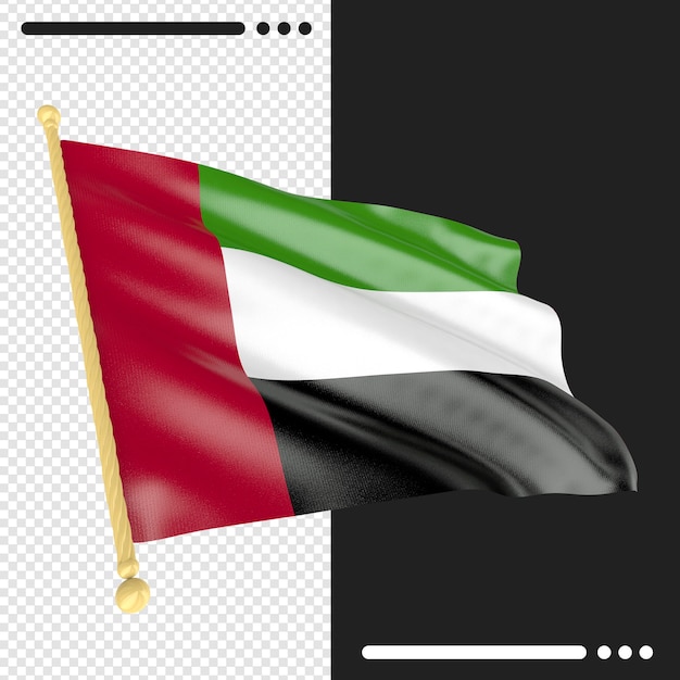 United Arab Emirates flag 3d rendering isolated