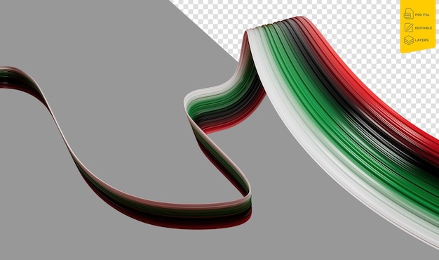 United Arab Emirates flag wavy abstract background 3d illustration