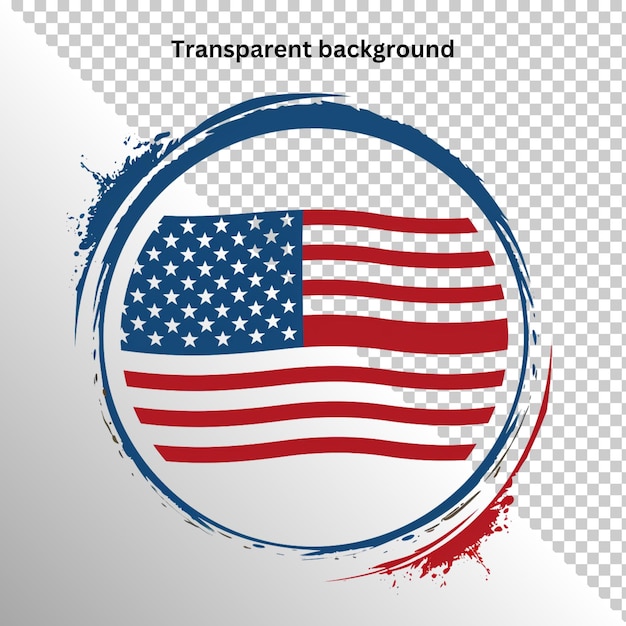 United states of america flag isolated on transparent background