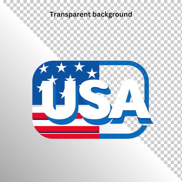 United states of america flag isolated on transparent background