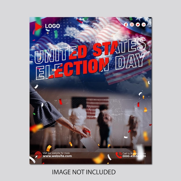 United states election day celebration promotion template design