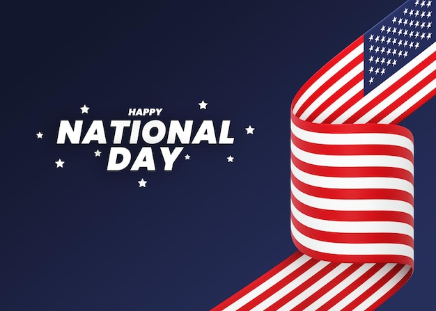 United States flag design national independence day banner editable text and background